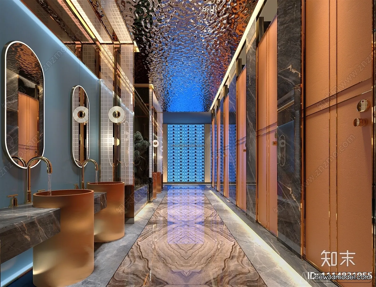 Public Toilet - WC - 3D Interior Scene - 3D Models - 035