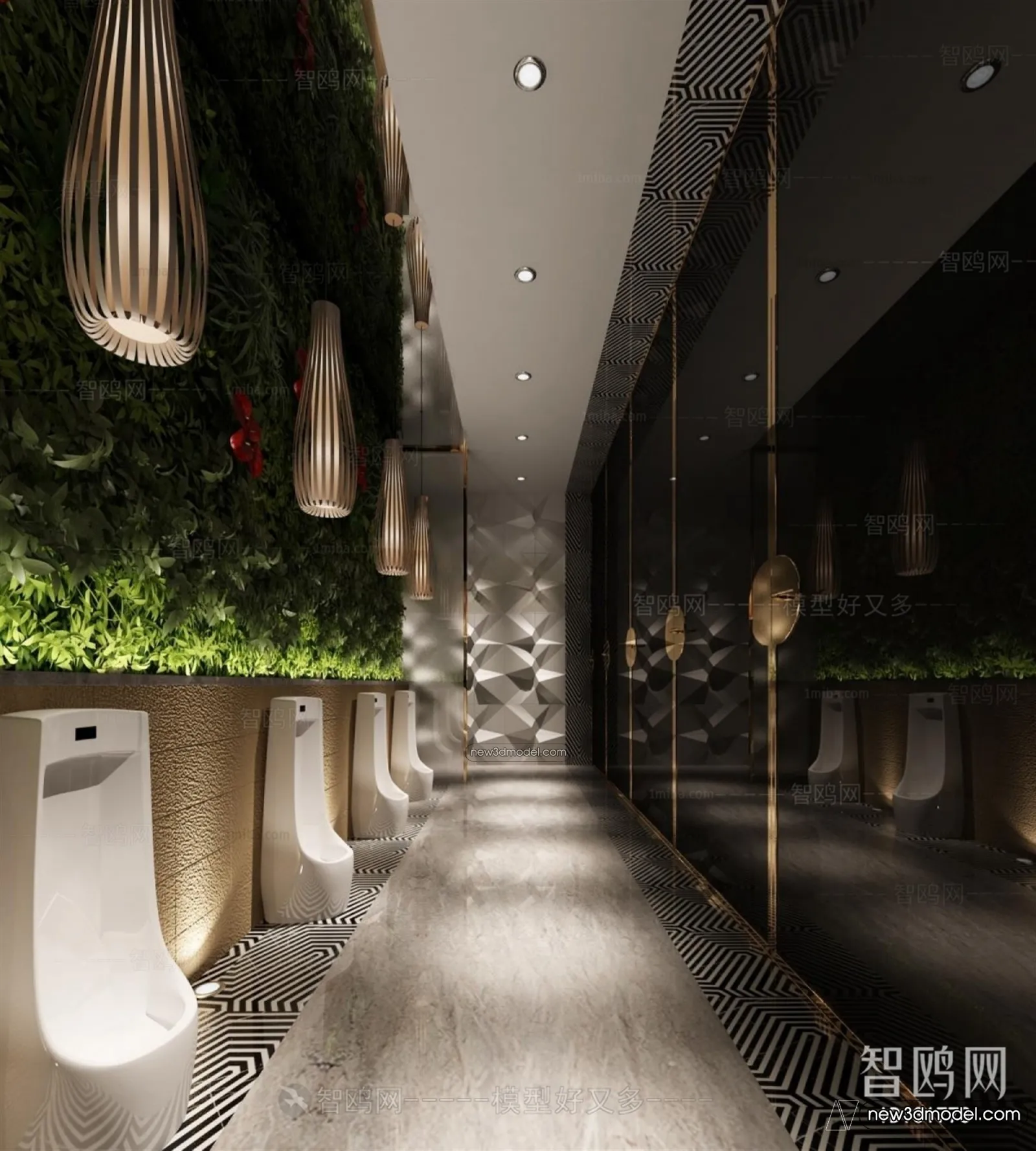 Public Toilet - WC - 3D Interior Scene - 3D Models - 037