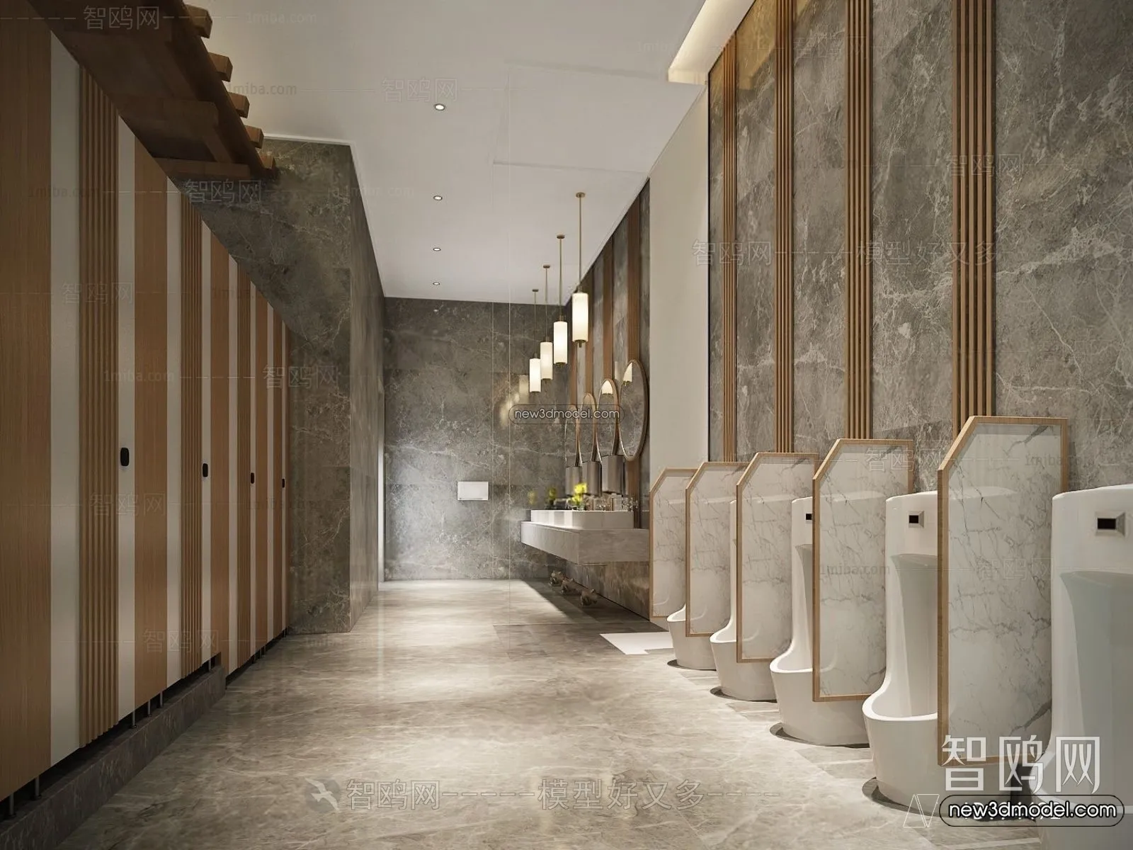 Public Toilet - WC - 3D Interior Scene - 3D Models - 040