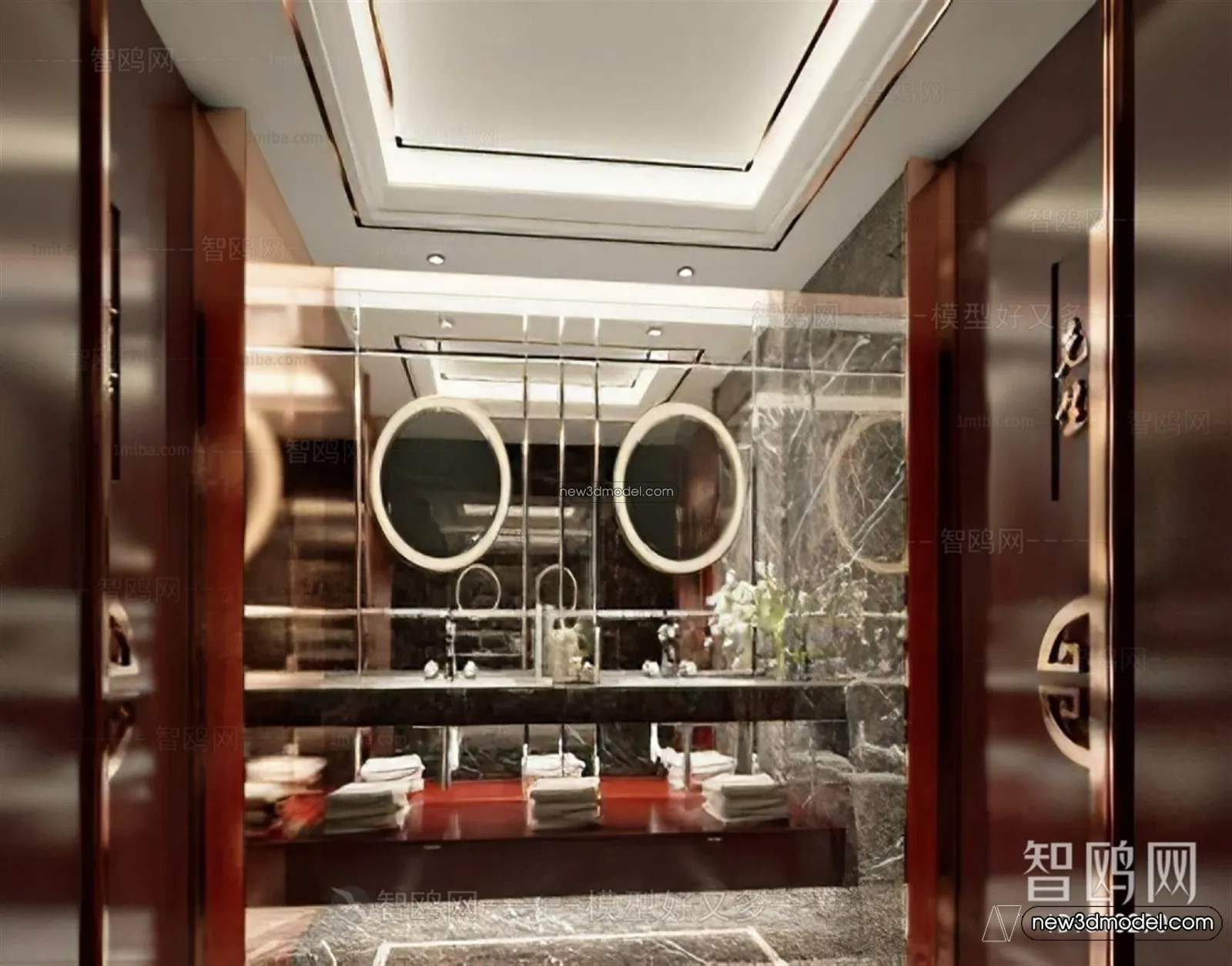 Public Toilet - WC - 3D Interior Scene - 3D Models - 047