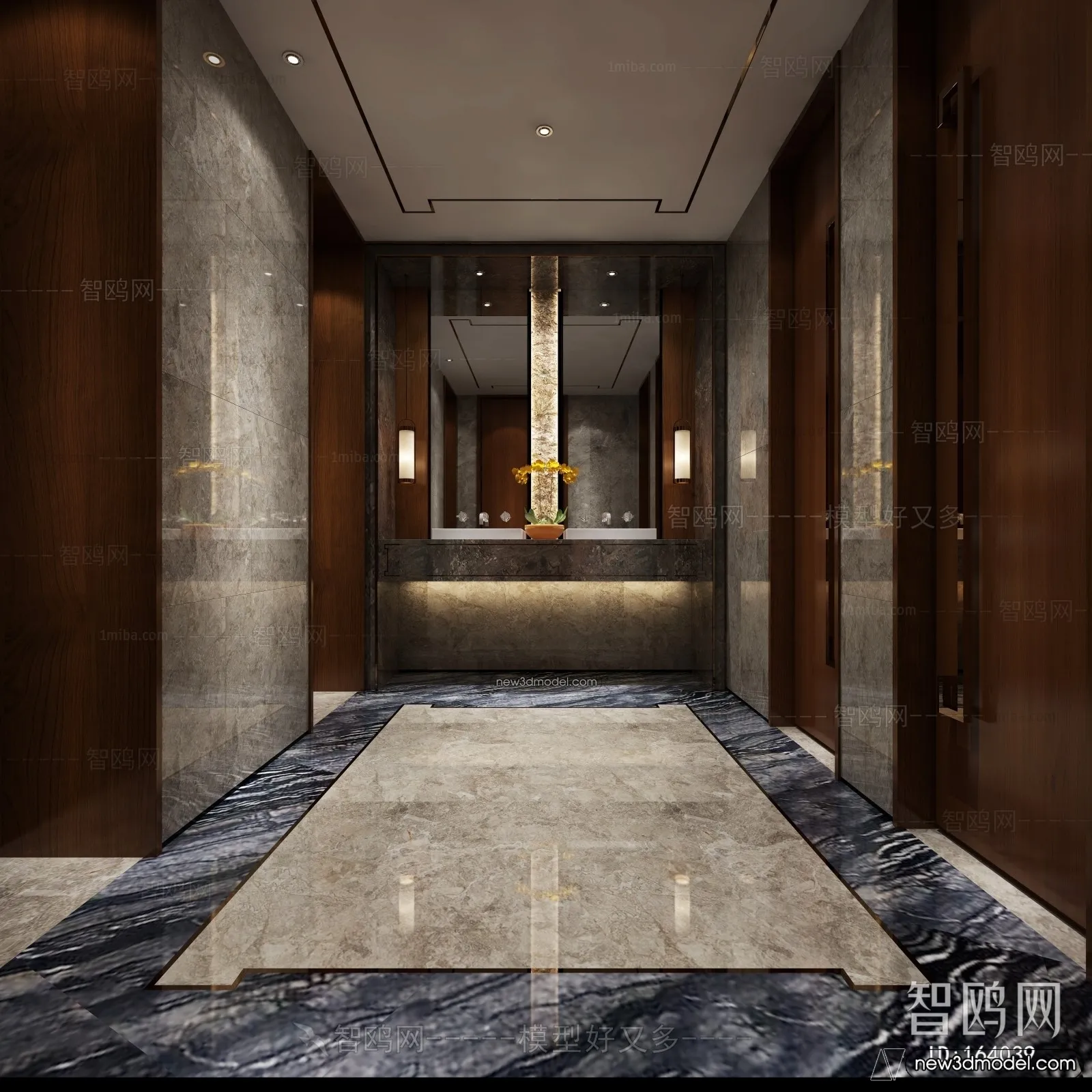 Public Toilet - WC - 3D Interior Scene - 3D Models - 049