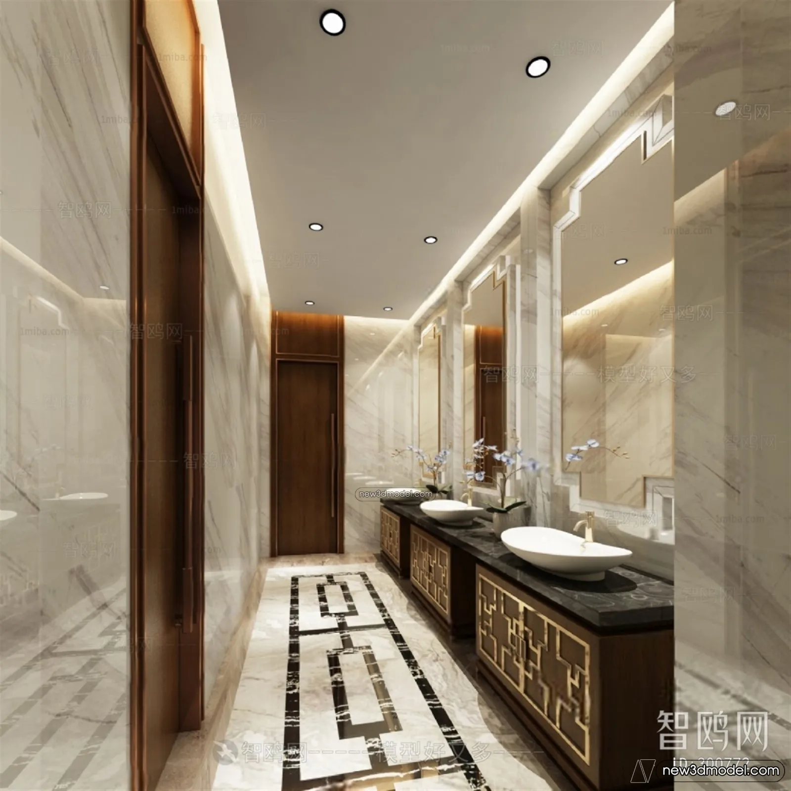 Public Toilet - WC - 3D Interior Scene - 3D Models - 052