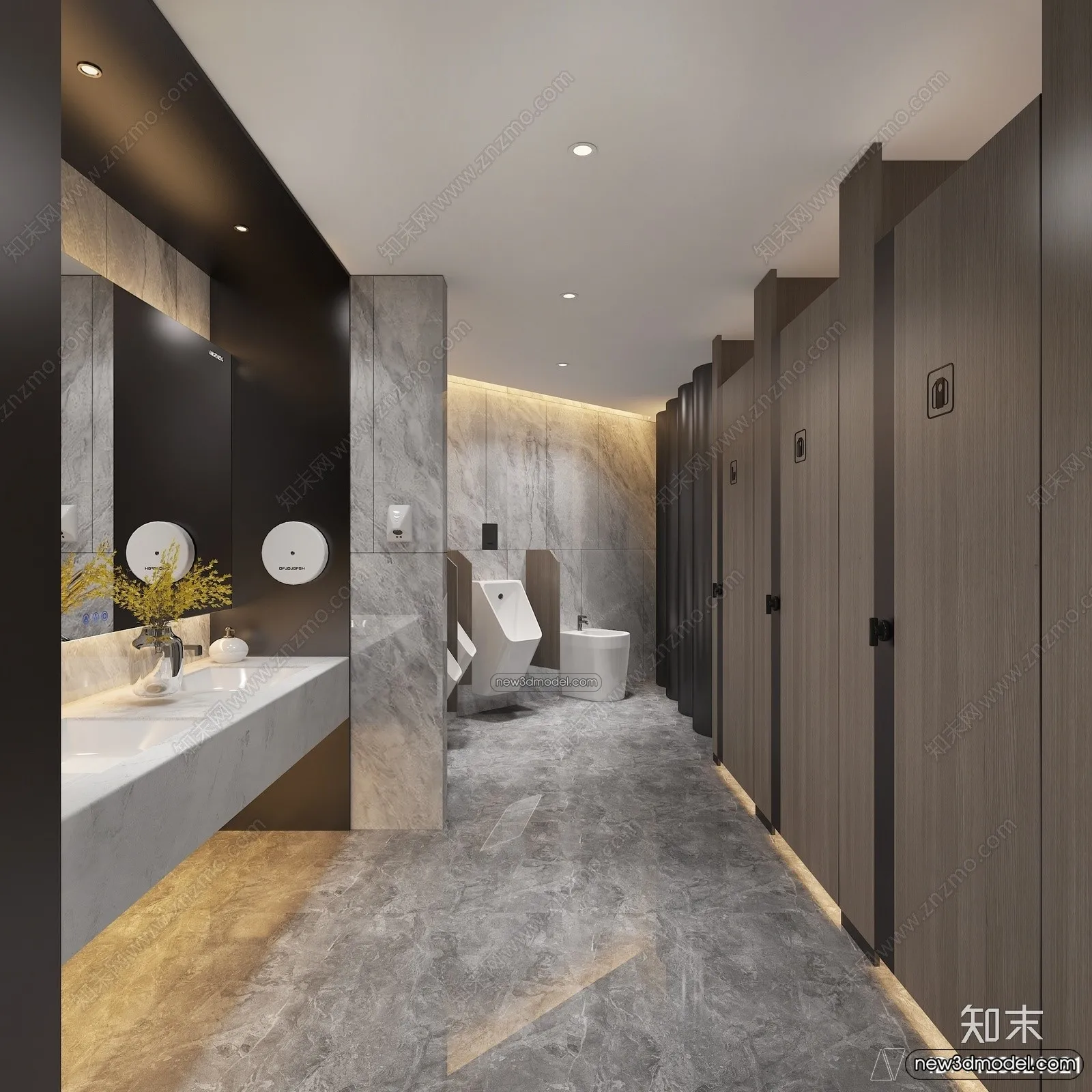 Public Toilet - WC - 3D Interior Scene - 3D Models - 056