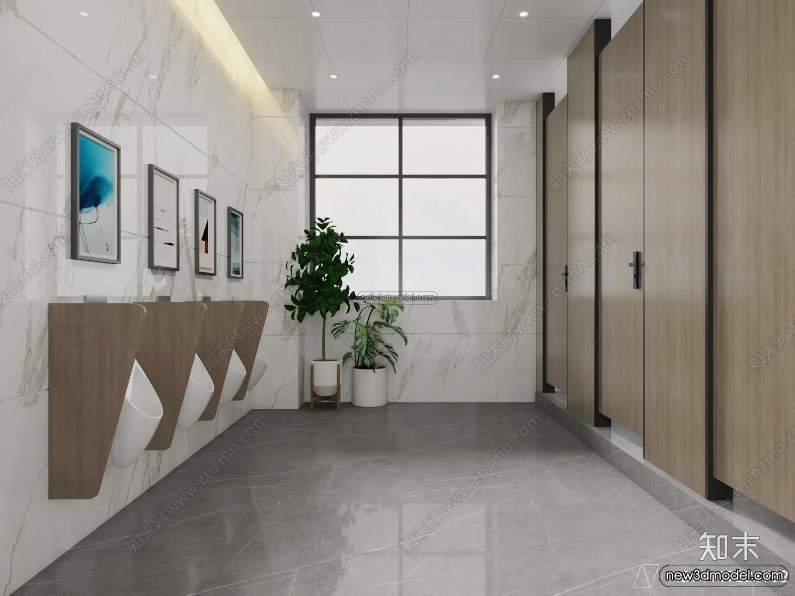 Public Toilet - WC - 3D Interior Scene - 3D Models - 057