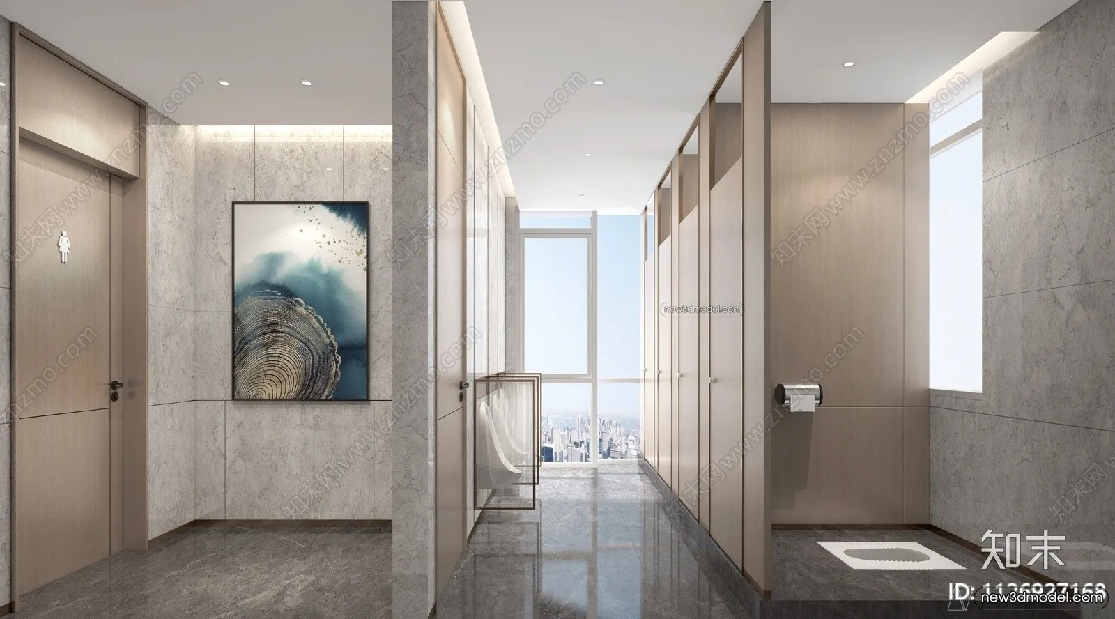 Public Toilet - WC - 3D Interior Scene - 3D Models - 060