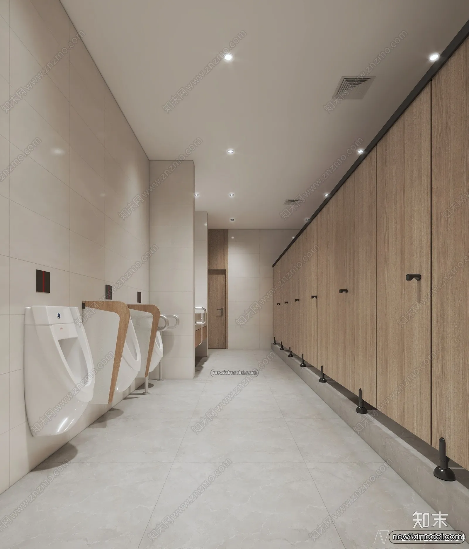 Public Toilet - WC - 3D Interior Scene - 3D Models - 061