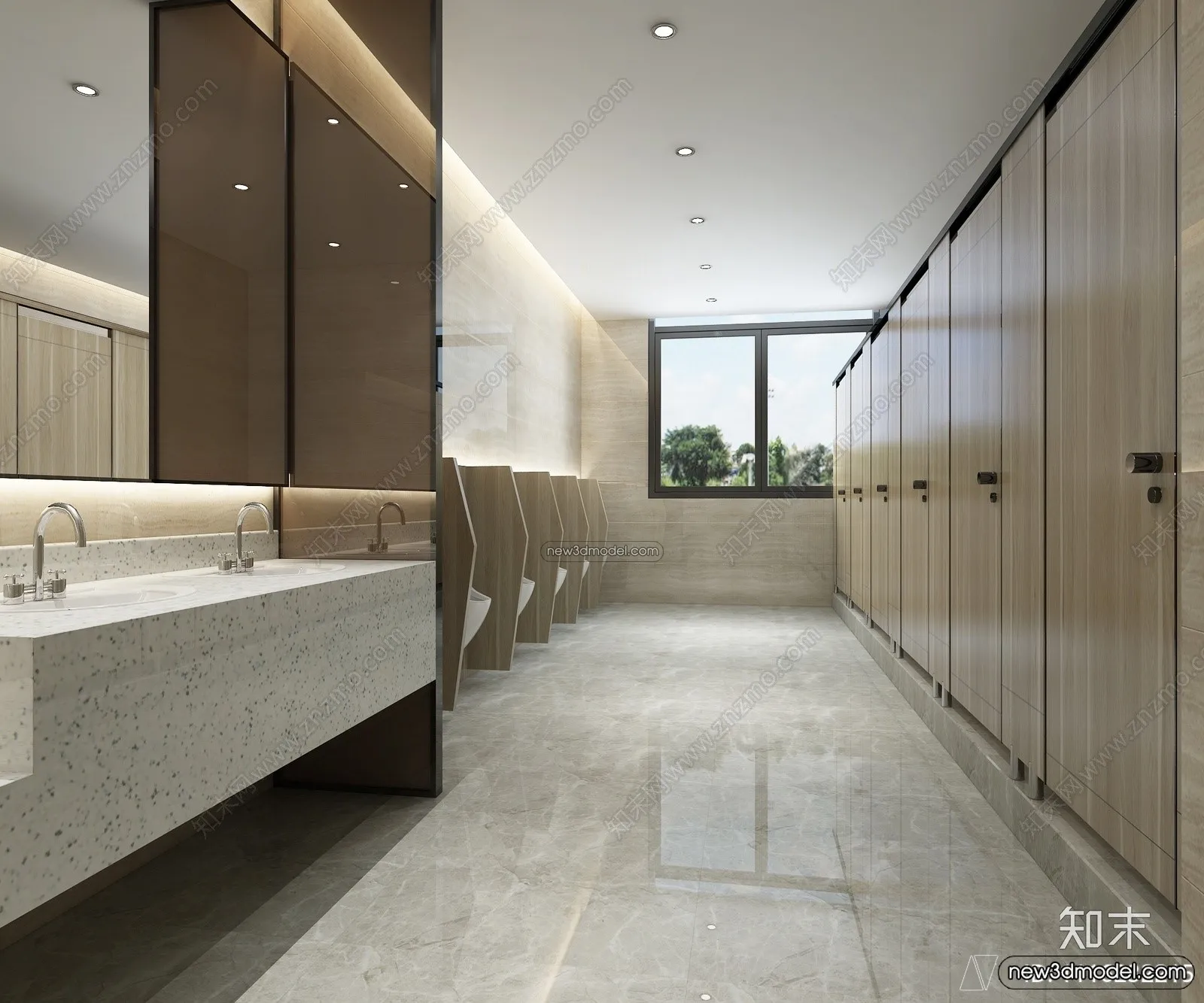 Public Toilet - WC - 3D Interior Scene - 3D Models - 065