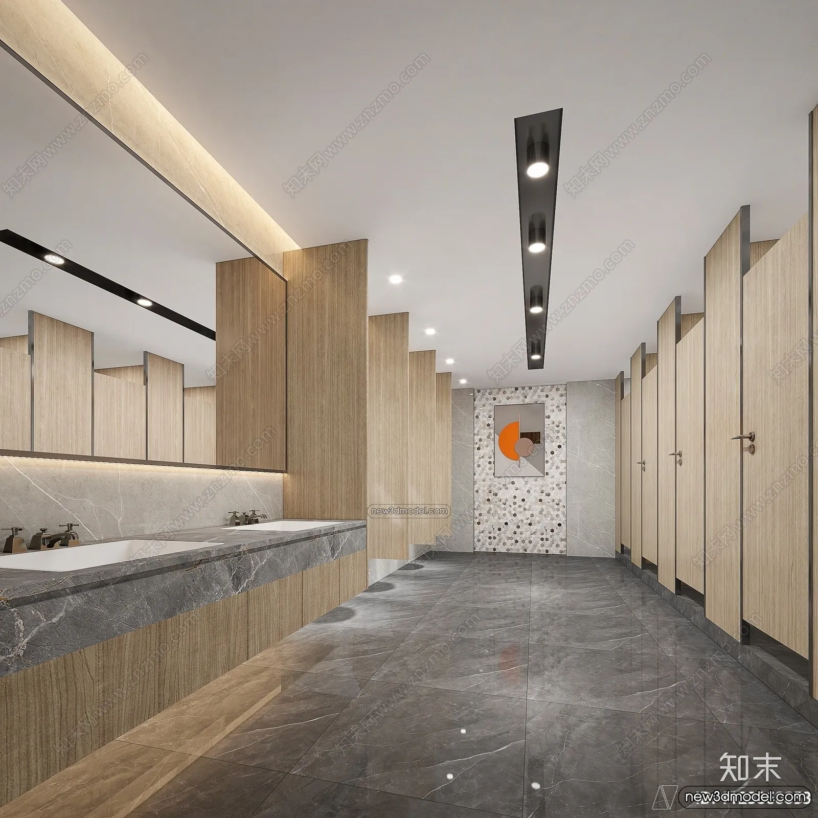 Public Toilet - WC - 3D Interior Scene - 3D Models - 069