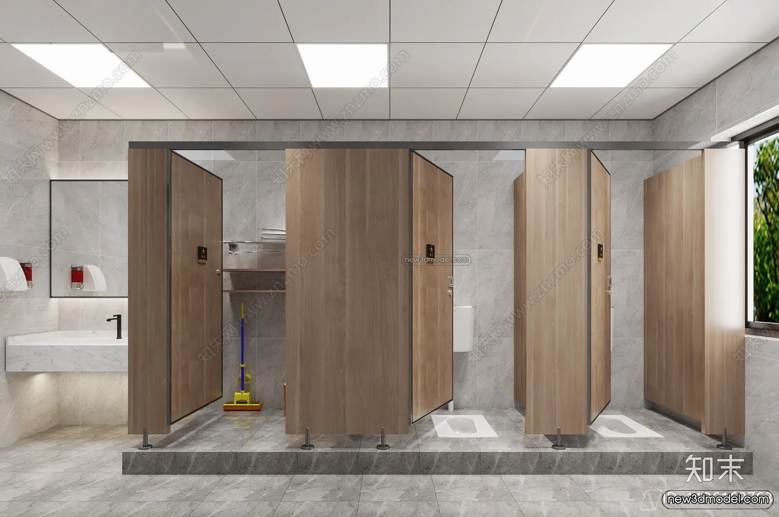 Public Toilet - WC - 3D Interior Scene - 3D Models - 074