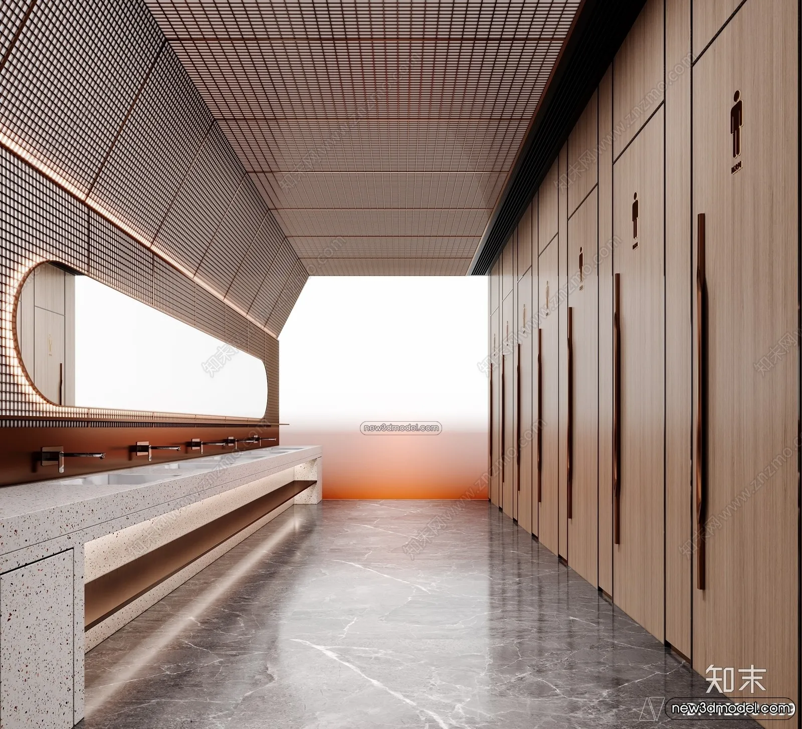 Public Toilet - WC - 3D Interior Scene - 3D Models - 082