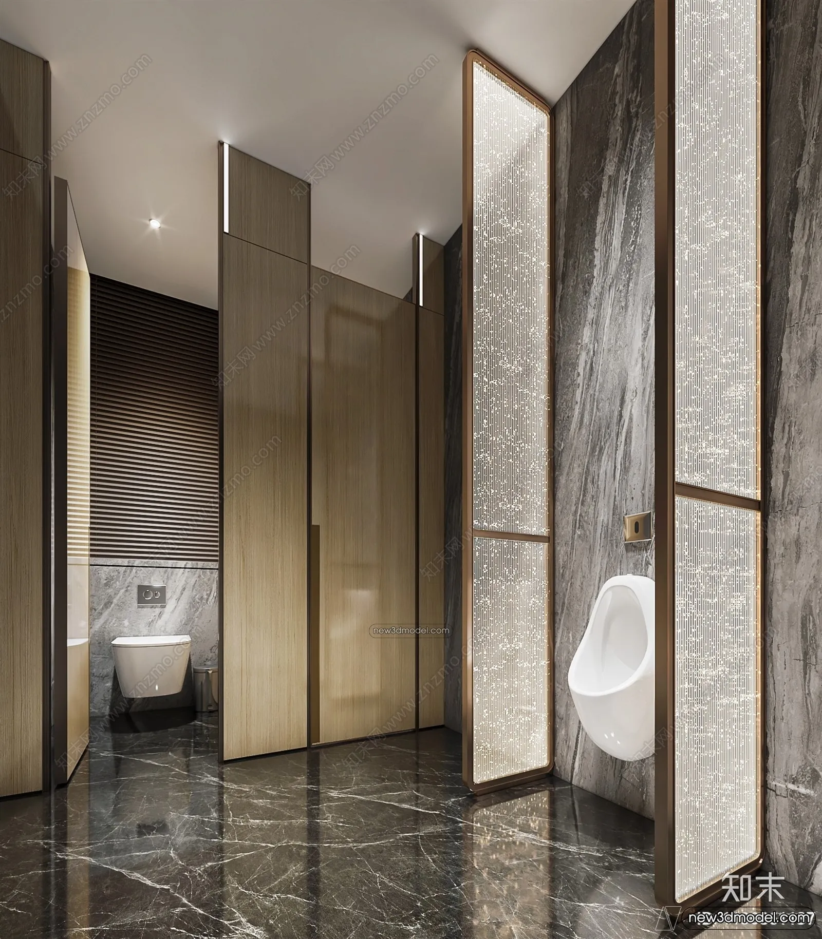 Public Toilet - WC - 3D Interior Scene - 3D Models - 083