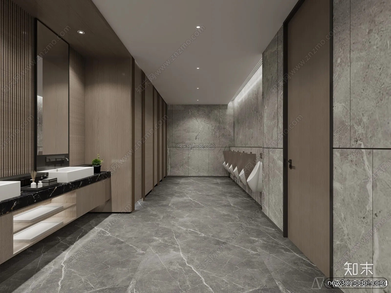 Public Toilet - WC - 3D Interior Scene - 3D Models - 089