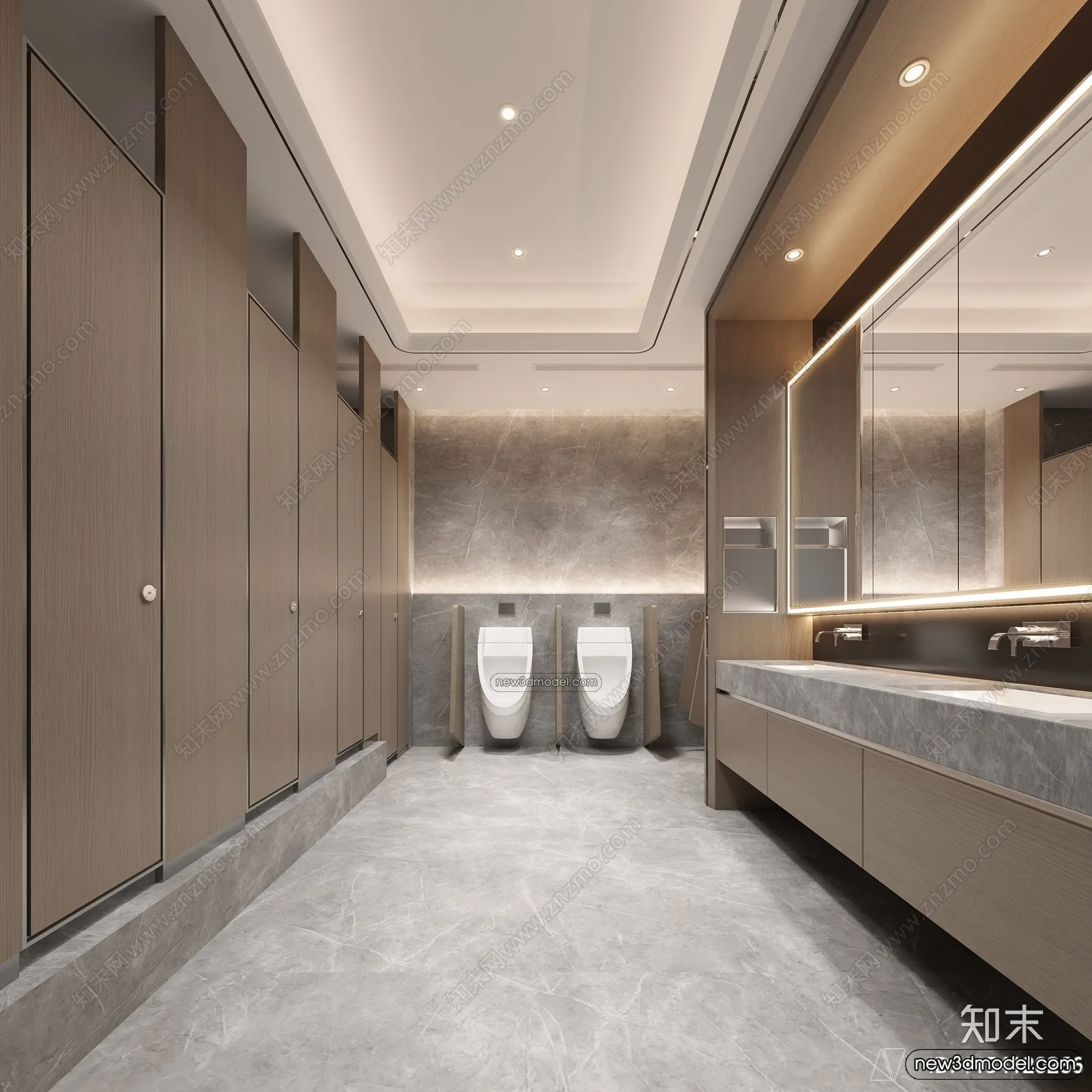 Public Toilet - WC - 3D Interior Scene - 3D Models - 090