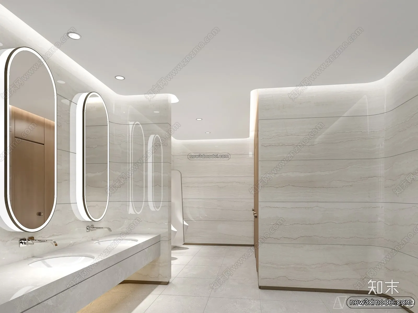 Public Toilet - WC - 3D Interior Scene - 3D Models - 094