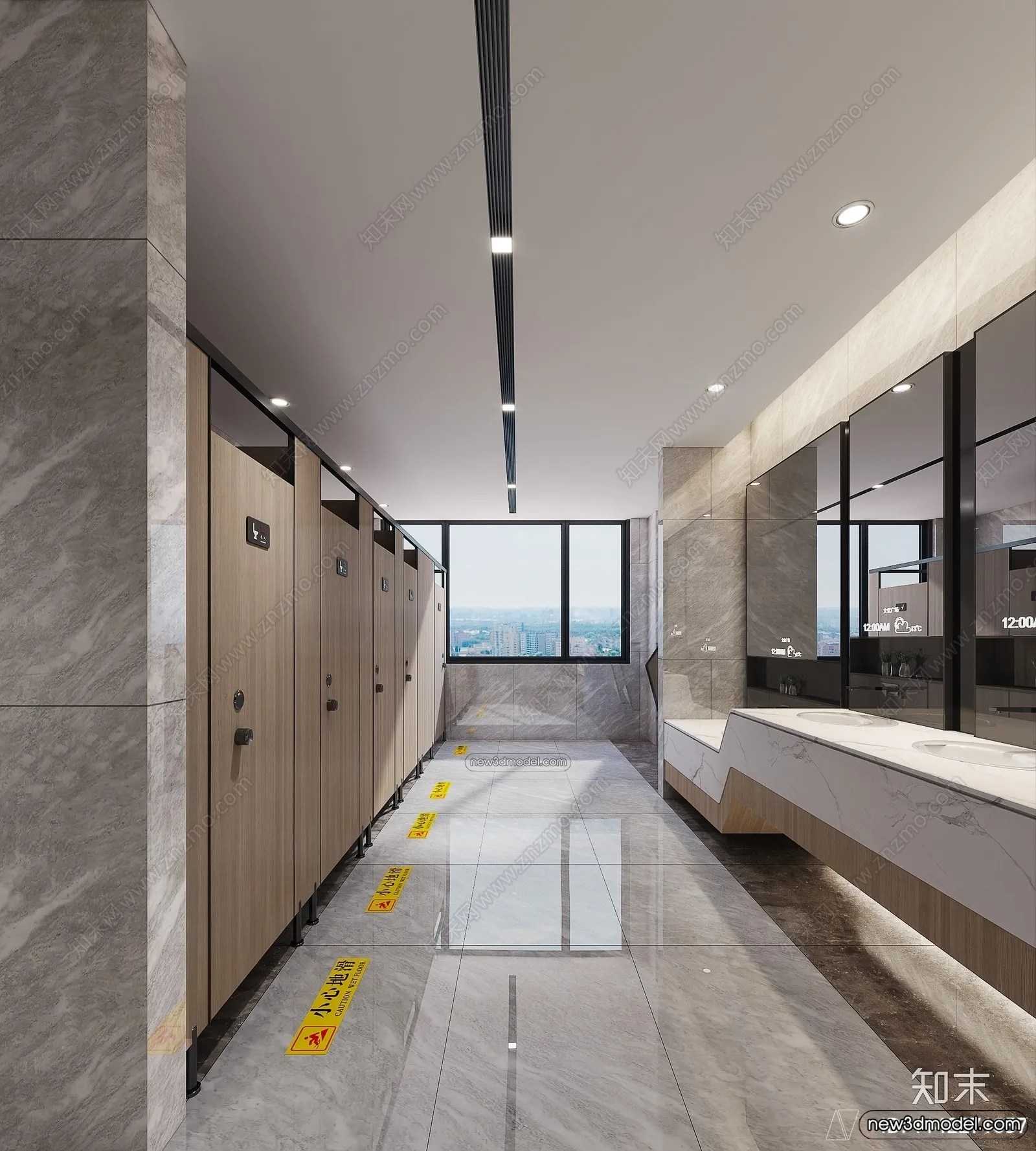 Public Toilet - WC - 3D Interior Scene - 3D Models - 101