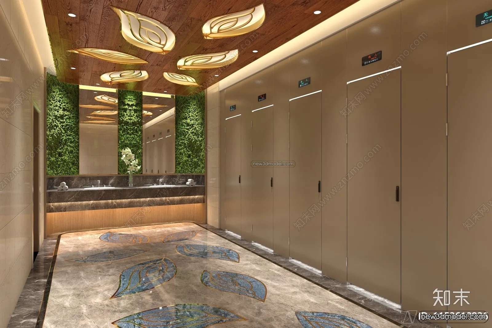 Public Toilet - WC - 3D Interior Scene - 3D Models - 104