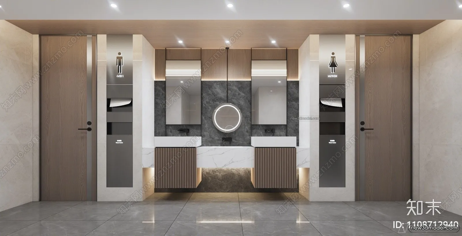 Public Toilet - WC - 3D Interior Scene - 3D Models - 110