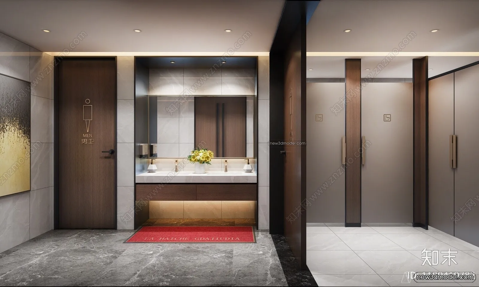 Public Toilet - WC - 3D Interior Scene - 3D Models - 111