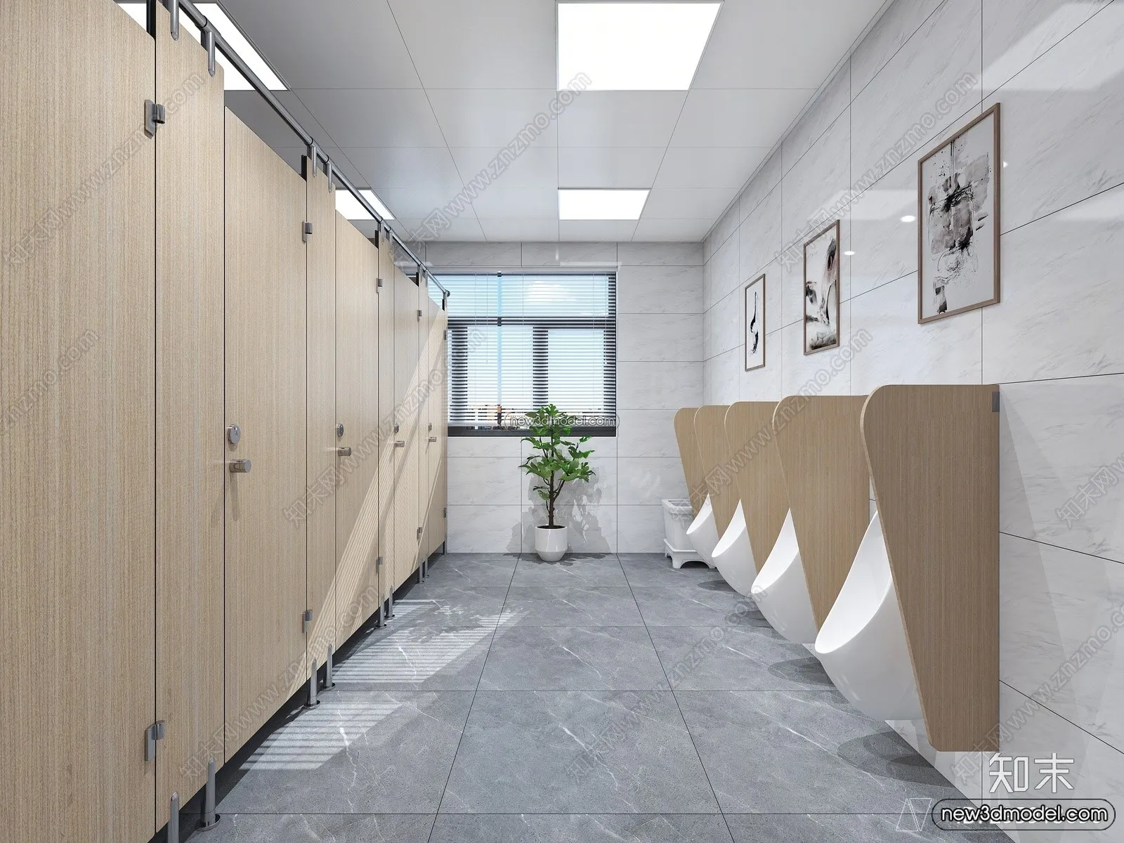 Public Toilet - WC - 3D Interior Scene - 3D Models - 114