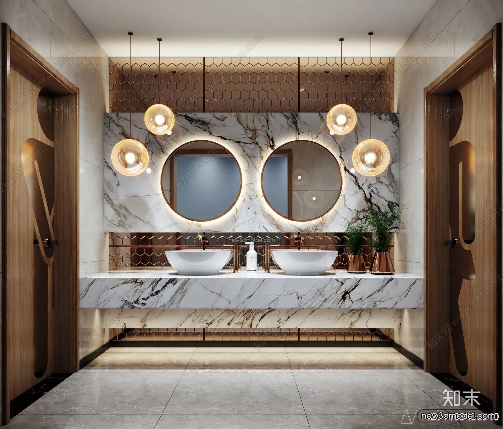 Public Toilet - WC - 3D Interior Scene - 3D Models - 118