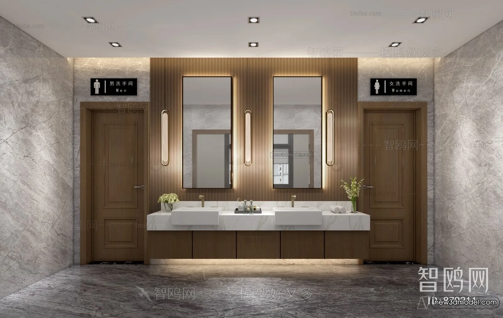 Public Toilet - WC - 3D Interior Scene - 3D Models - 127