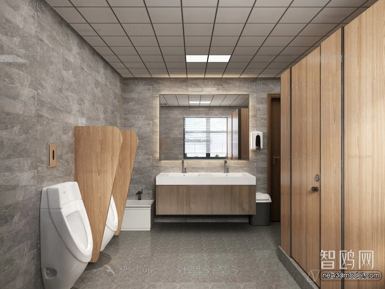 Public Toilet - WC - 3D Interior Scene - 3D Models - 128