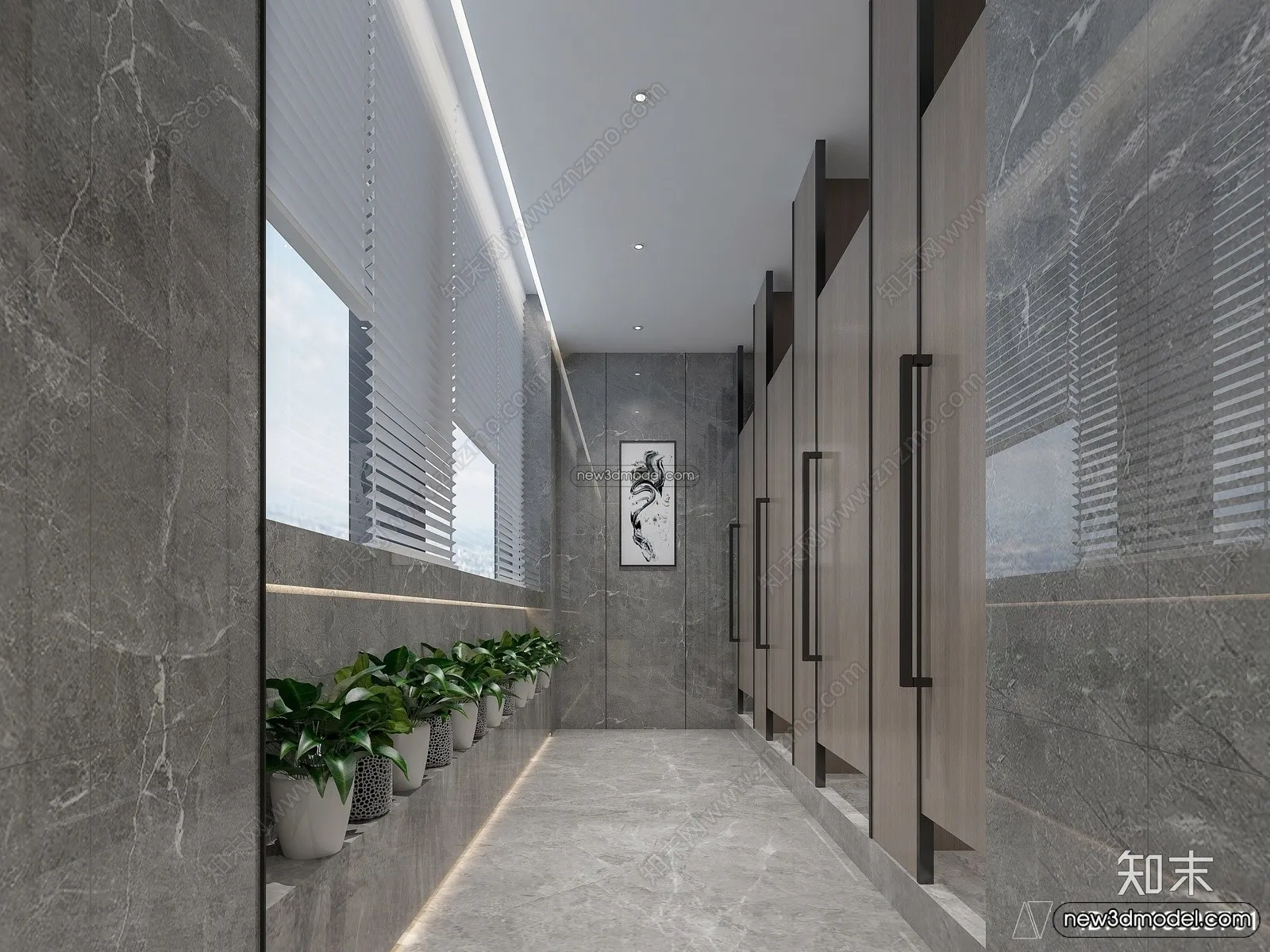 Public Toilet - WC - 3D Interior Scene - 3D Models - 130