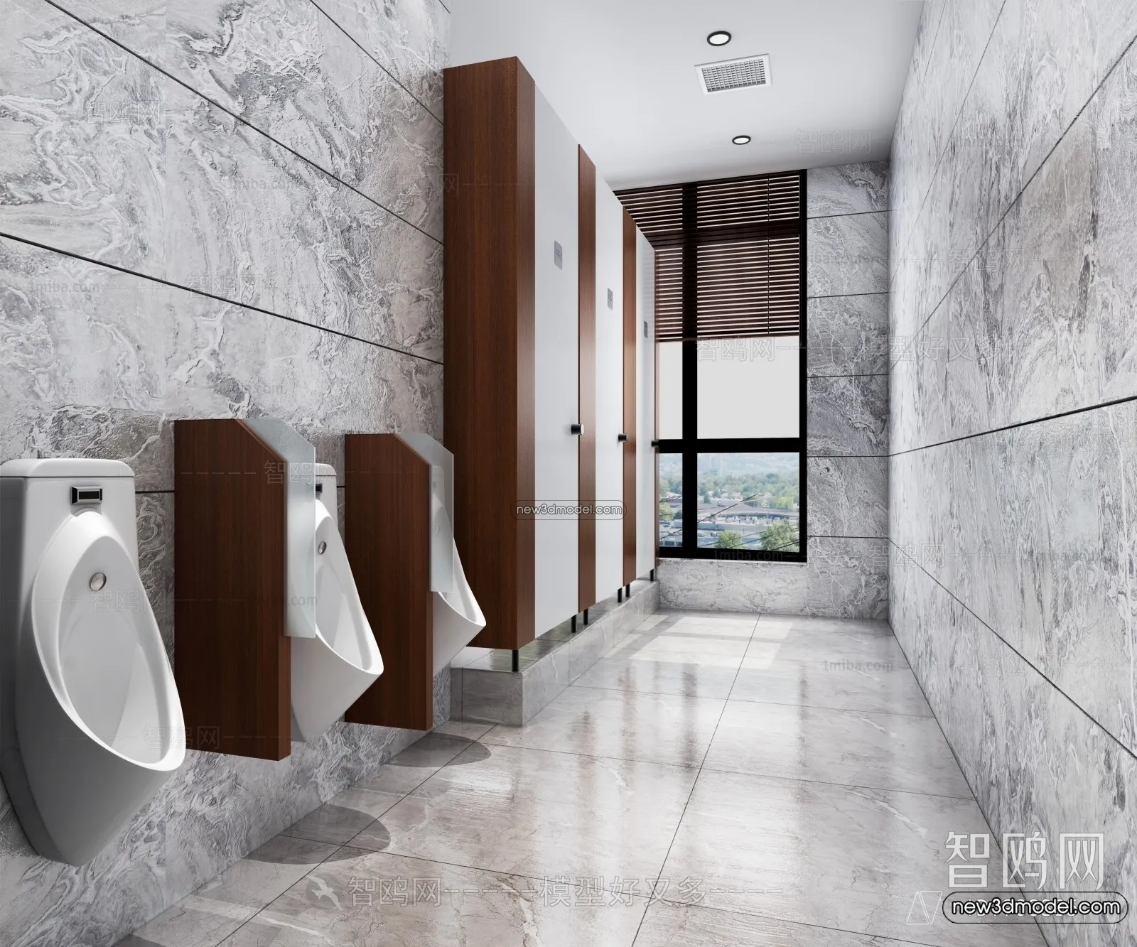 Public Toilet - WC - 3D Interior Scene - 3D Models - 134