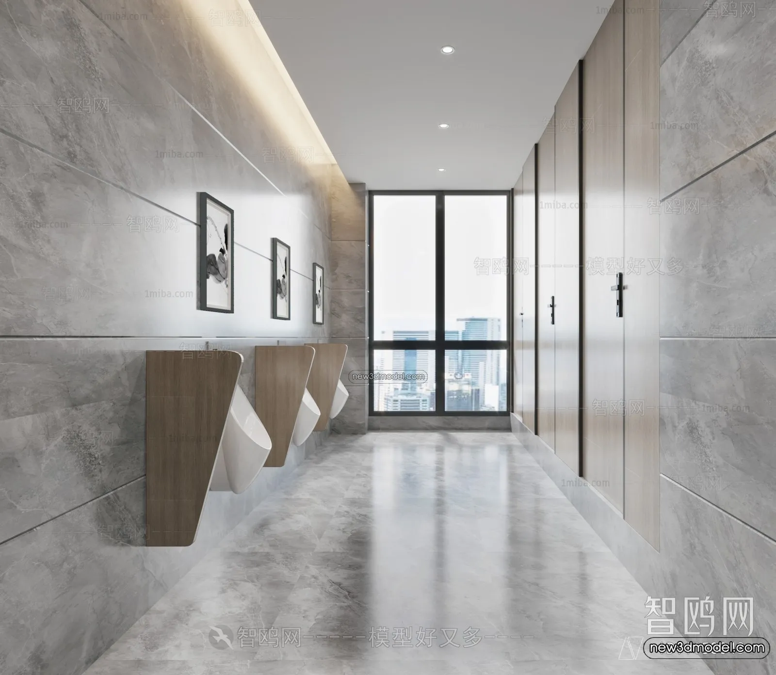 Public Toilet - WC - 3D Interior Scene - 3D Models - 135