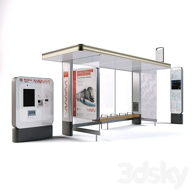 Public transport stop 3DModel