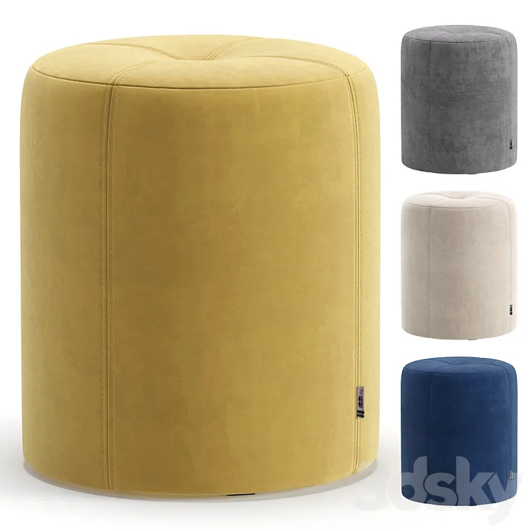 Puff Coffee 4 Colors Version divan.ru/Пуф Кофи Velvet Yellow диван.ру 3D Model Free