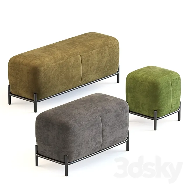 Puff pawai set 3D Model