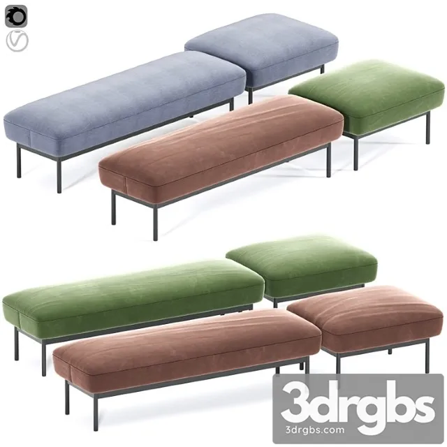 Puff puff bench by blu dot 2 3D Model Free