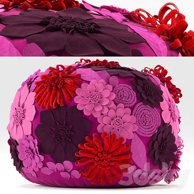 Puff_loca Nera Big Garden Flower 3D Model