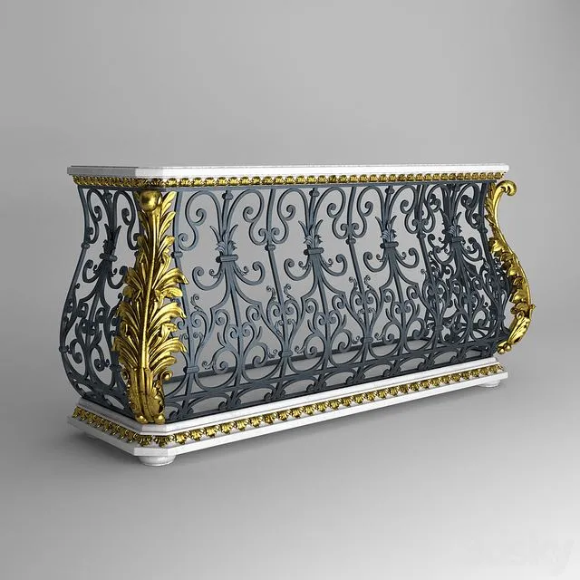 Pulaski Wrought Iron Classic Console Table 3D Model