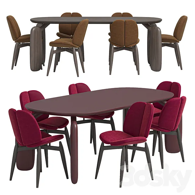 PULP Chair And PULP DINING TABLE 3D Model