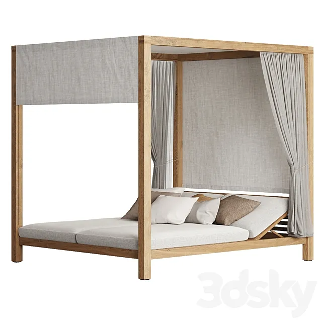 Pure Cabana Sunbed by Tribu 3D Model