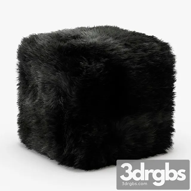 Pure sheepskin luxury foot stool 2 3D Model Free