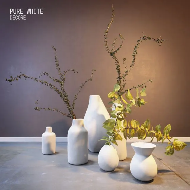 Pure White Ceramic Vases Free Download