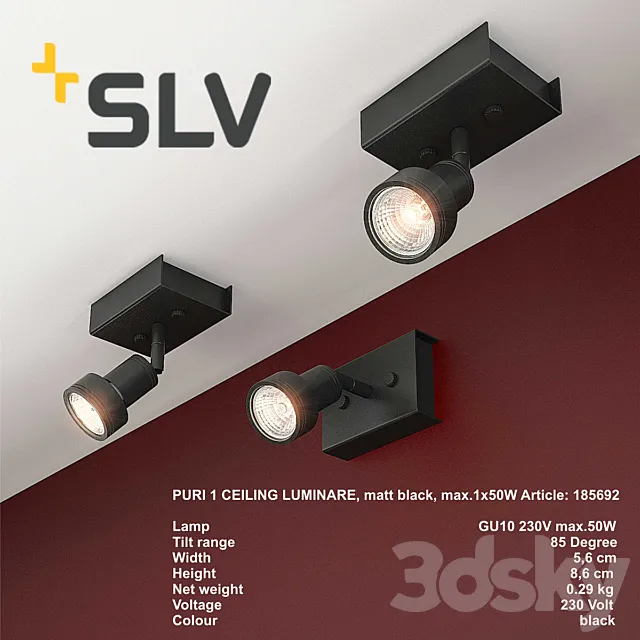 PURI 1 CEILING LUMINAIRE 3D Model