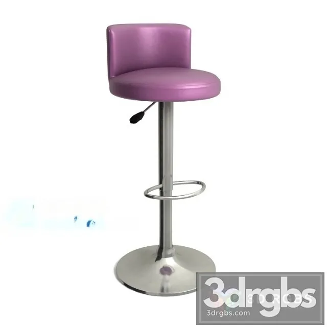 Purple Adjustable Height Bar Stool 3D Model Free