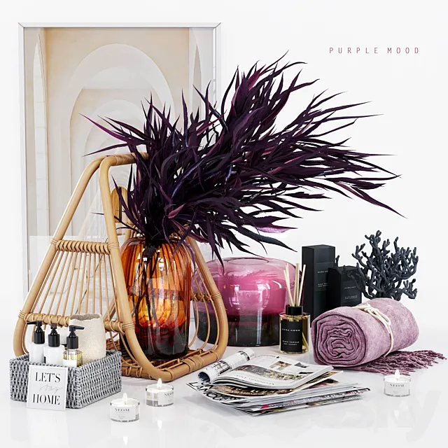 PURPLE MOOD _ Decorative set 3DModel