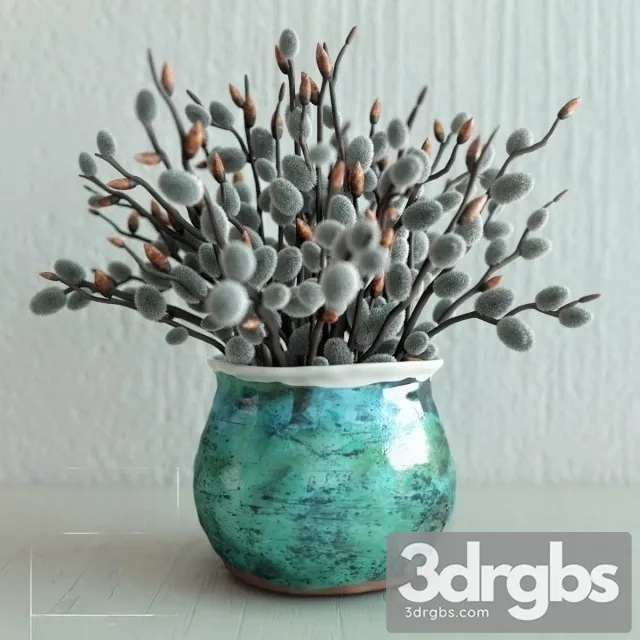 Pussy Willow Bouquet 3D Model Free