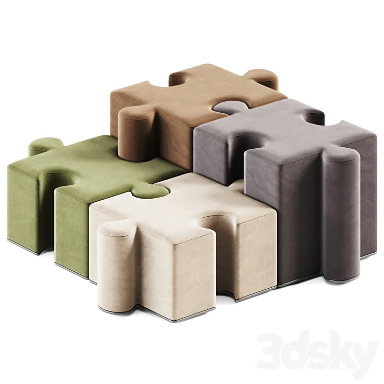 Puzzles Pouf by BuzziPuzzle / Pouf 3D Model Free