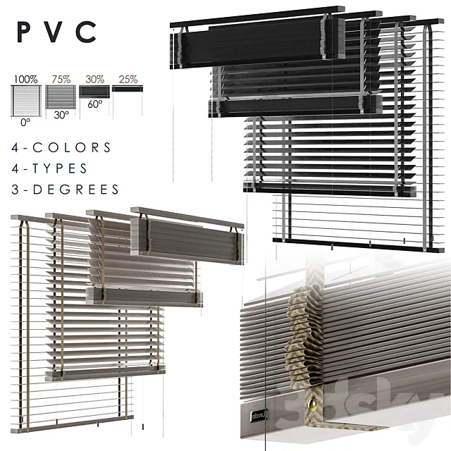 PVC Blind 1150 in 45 mm 3D Model