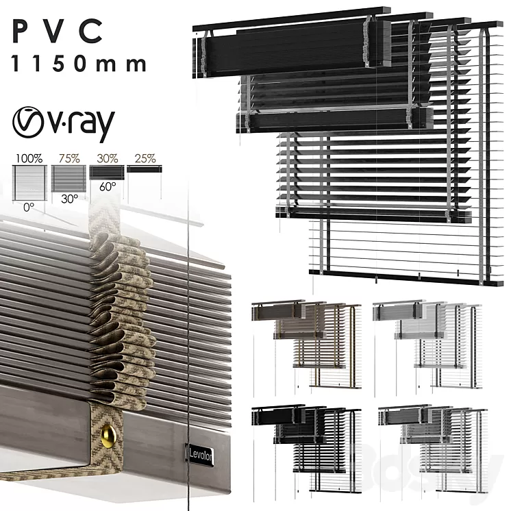 PVC Blind 1150 in 45 mm-Vray 3D Model Free