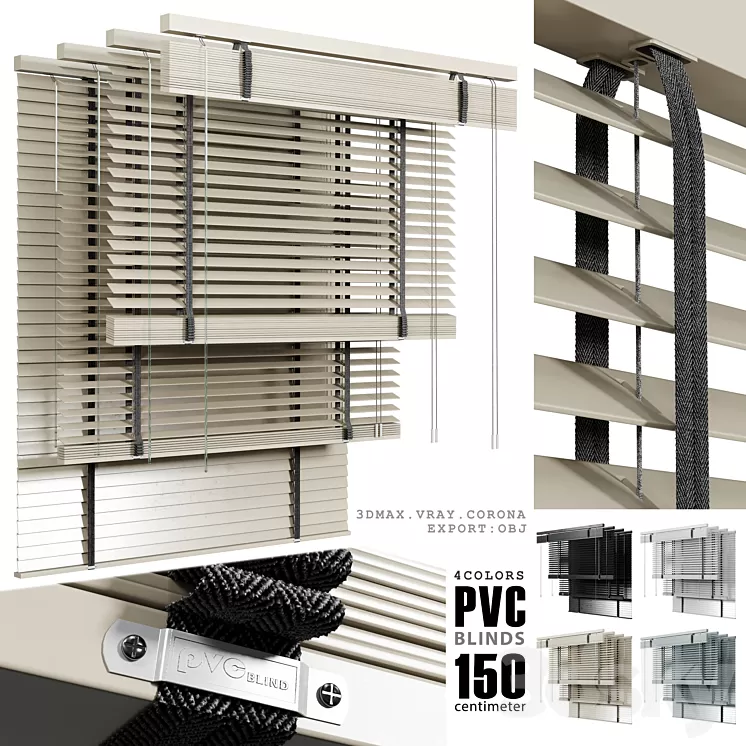 pvc blinds 150 cm 3D Model Free