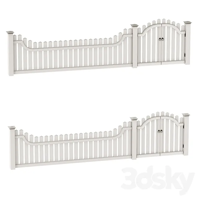 PVC fence 3D Model
