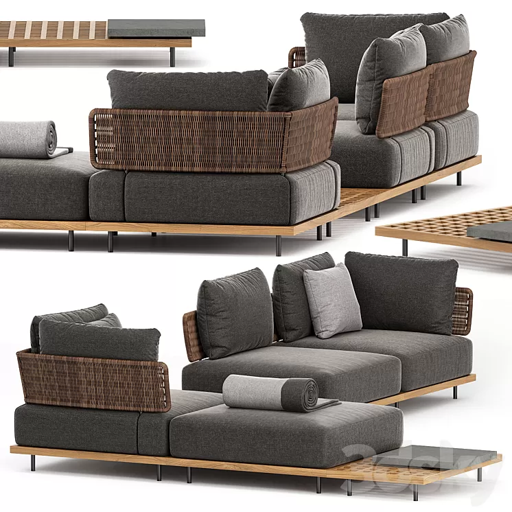 QUADRADO OUTDOOR SOFA SET2 by Minotti 3D Model