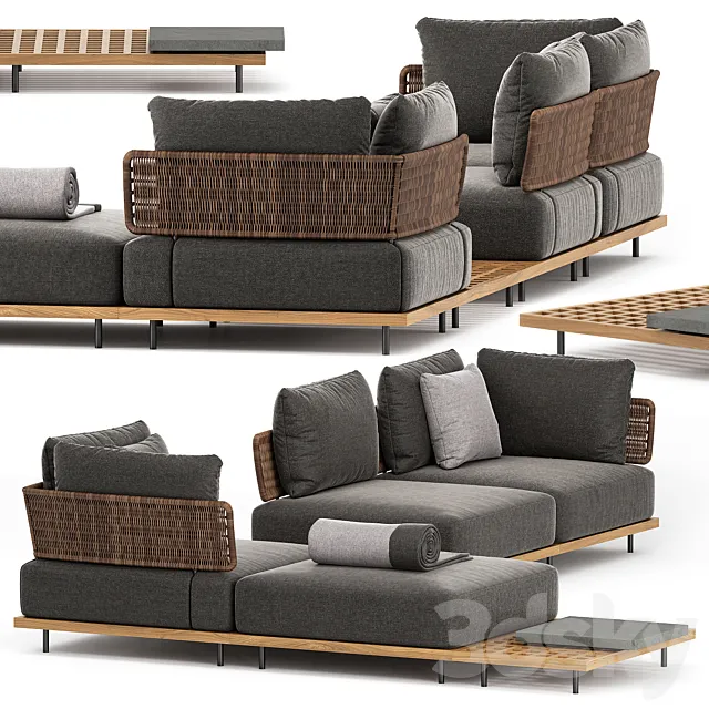 QUADRADO OUTDOOR SOFA SET2 by Minotti 3DModel
